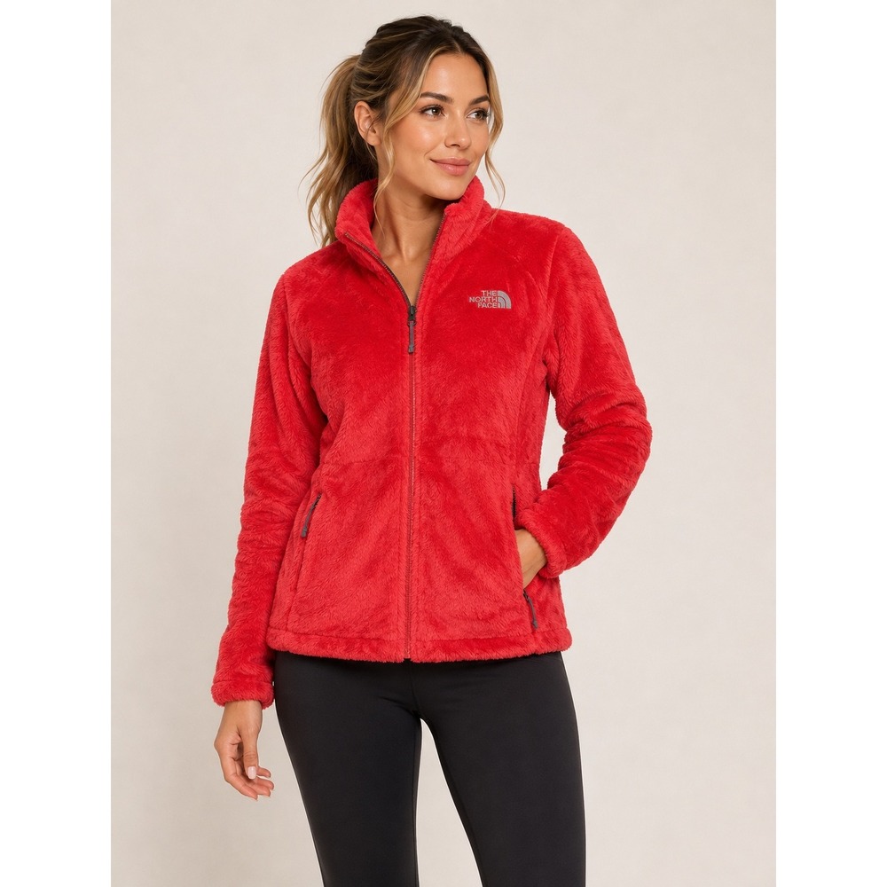The North Face Osito 2 Red Full Zip High Pile Fleece Jacket Womens Large